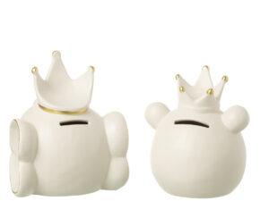 Spaarpot Grodar Porselein Beige - Set van 2