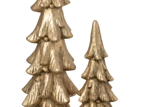 Kerstboom Bramella Goud H74 cm, decoratieve gouden kerstbomen van magnesium met stevige basis, set van twee formaten