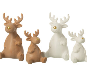 Decoratiefiguur Faunsello Porselein Wit H17 cm - Set van 2