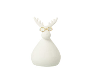 Decoratiefiguur Dieno Porselein Wit H17 cm