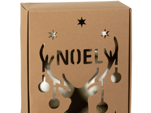 Opbergdoos Klinse kunststof beige met venster en kerstballen voor stijlvolle kerstdecoratie