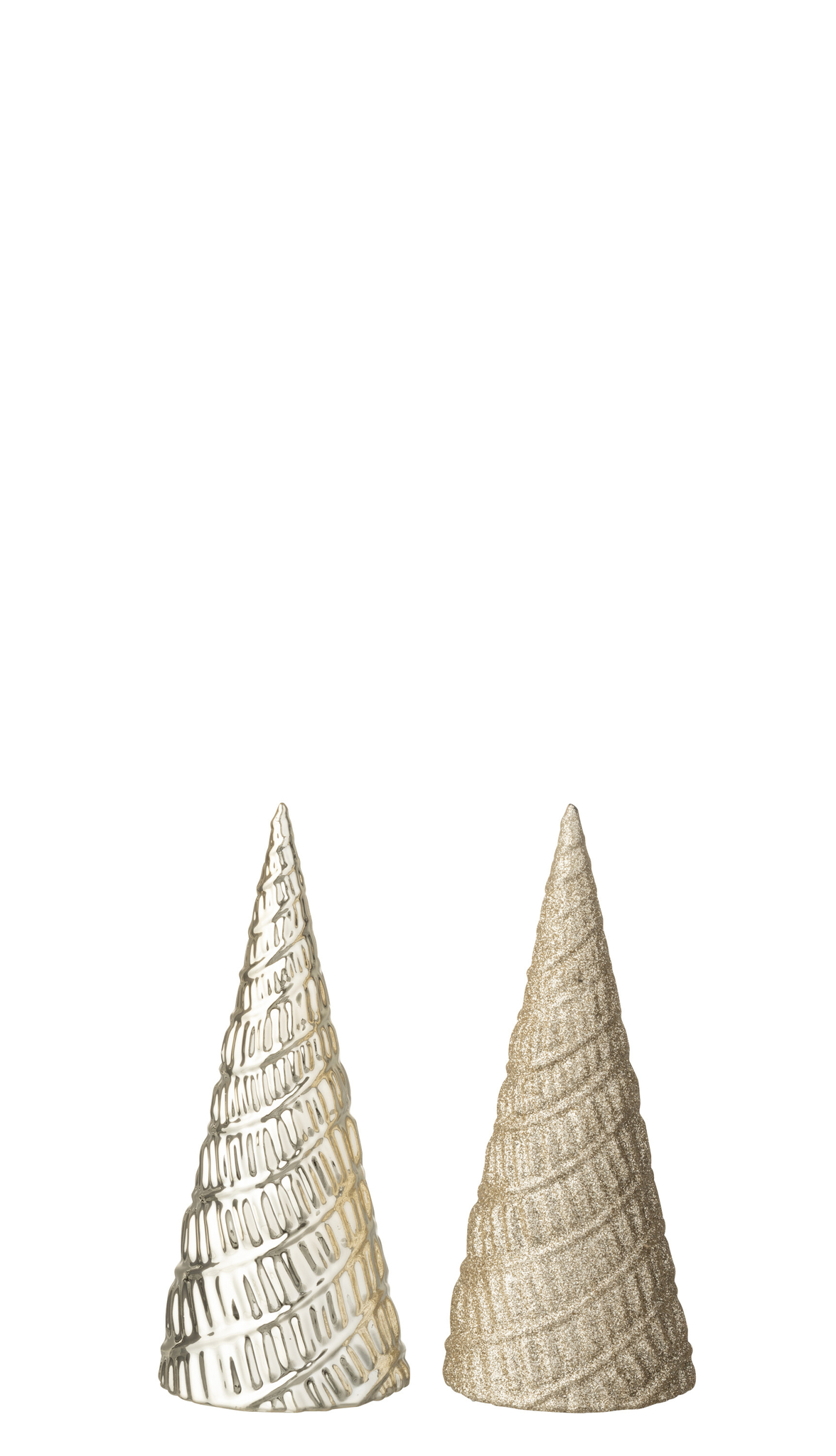 Kunstboom Rondas Kunststof Beige H18 cm - Set van 2
