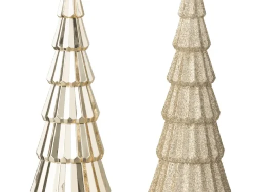 Colchester kunstboom set van 2 in lichtbeige met ster, decoratieve woonaccessoires H38 cm