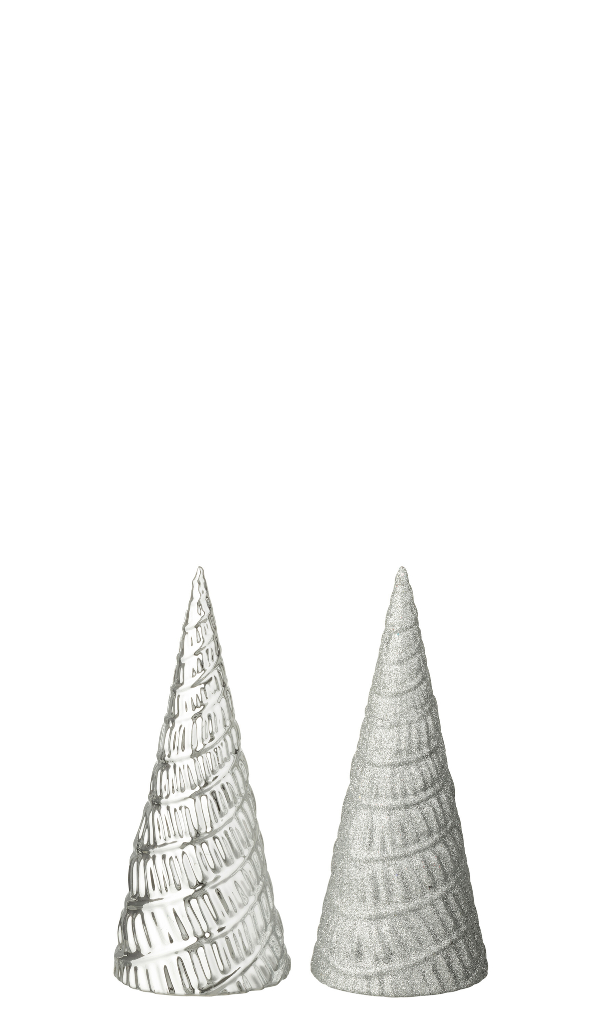 Kunstboom Flaussar Kunststof Zilver H18 cm - Set van 2 - Afbeelding 2