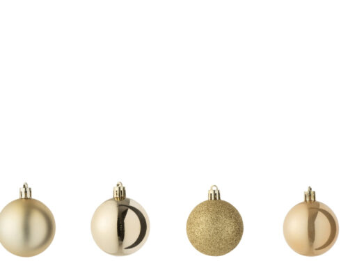 Raunnir opbergdoos voor 40 kerstballen, goudkleurig kunststof, compact en lichtgewicht