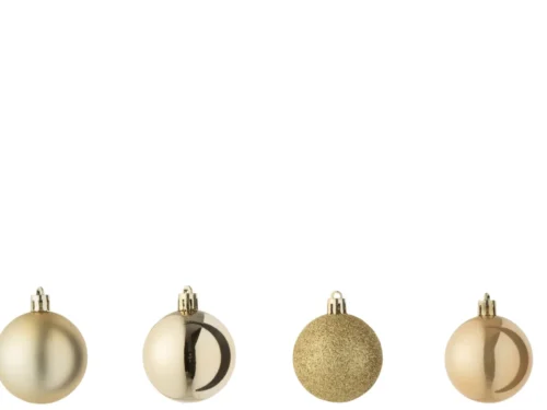 Raunnir opbergdoos voor 40 kerstballen, goudkleurig kunststof, compact en lichtgewicht