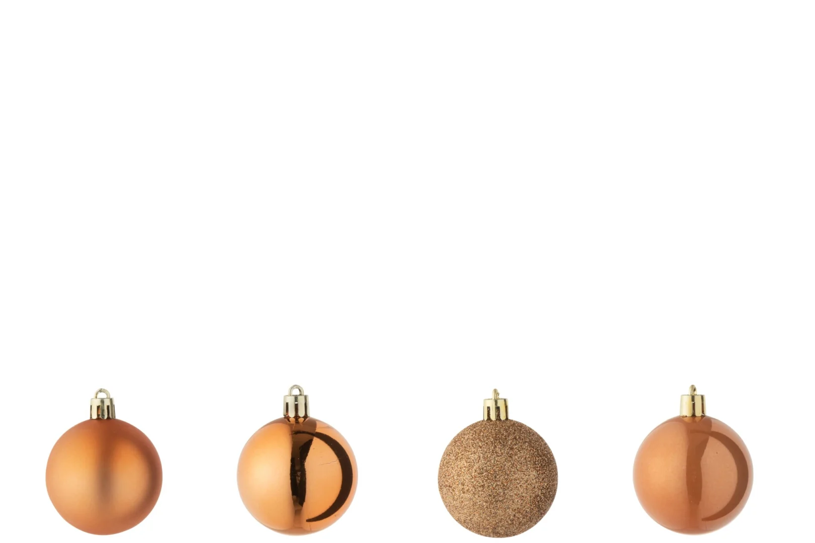 Opbergdoos Reermak met 40 oranje kunststof kerstballen, glanzend en glitterend voor winterdecoratie