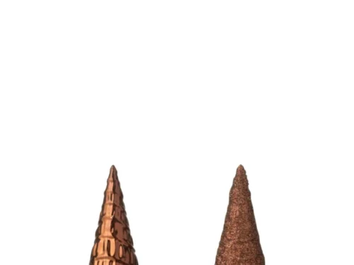 Troser kunstboom set van 2, donkerbruin kunststof, compact en sfeervol voor woondecoratie, H18 cm
