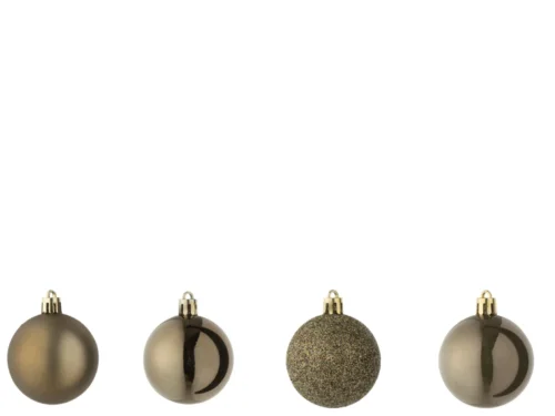 Opbergdoos Joren Kunststof Bruin met kerstballen, praktische opbergdoos voor seizoensdecoratie