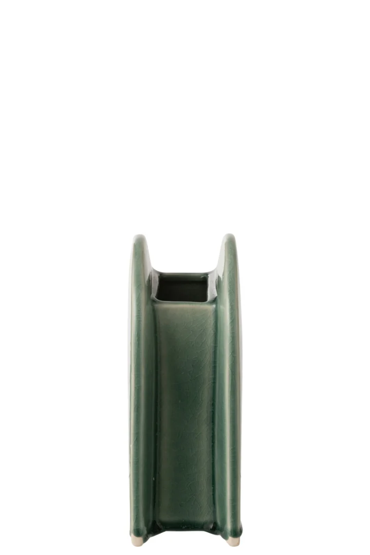 Donkergroene porseleinen vaas Bart, slanke compacte vorm, H24,5 cm, stijlvol woonaccessoire