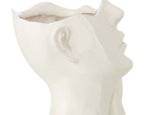 Bloempot Sleiltang Polyresin Wit H27,5 cm