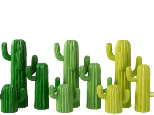 Kunstbloem Braskero polyresin cactusset van 3 in groen- en geeltinten, decoratief woonaccent
