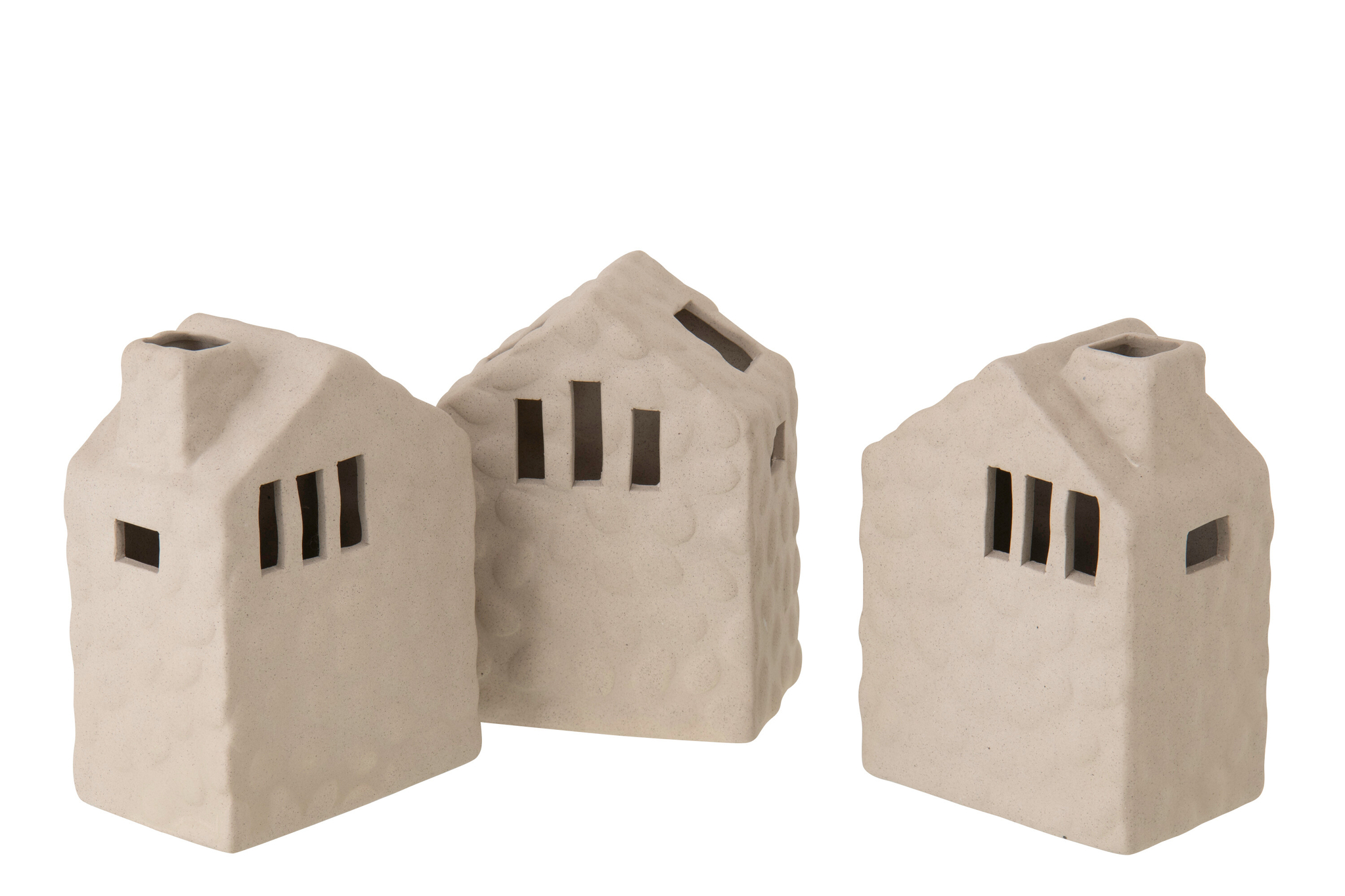 Vaas Slumand Porselein Beige H14,5 cm - Set van 3