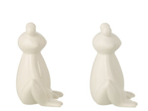 Decoratiefiguur Stoondang Porselein Wit H18 cm - Set van 2