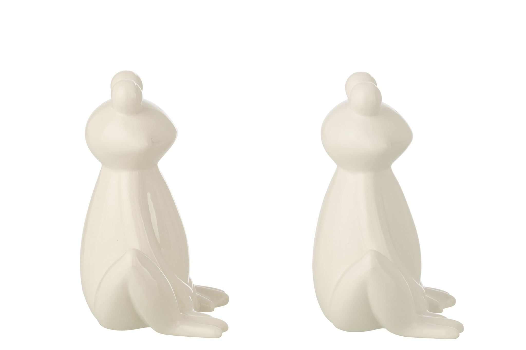 Decoratiefiguur Stoondang Porselein Wit H18 cm - Set van 2