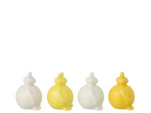 Decoratiefiguur Flilver Porselein Wit H10 cm - Set van 4