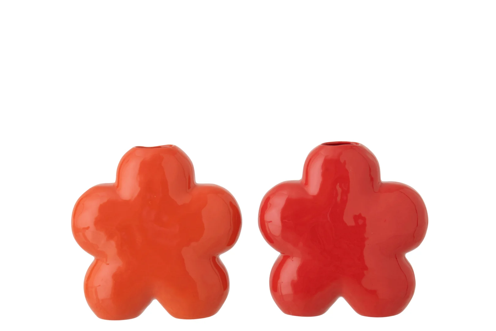 Bloemvaas Rosun Porselein Oranje H12,5 cm - Set van 2 - Afbeelding 2