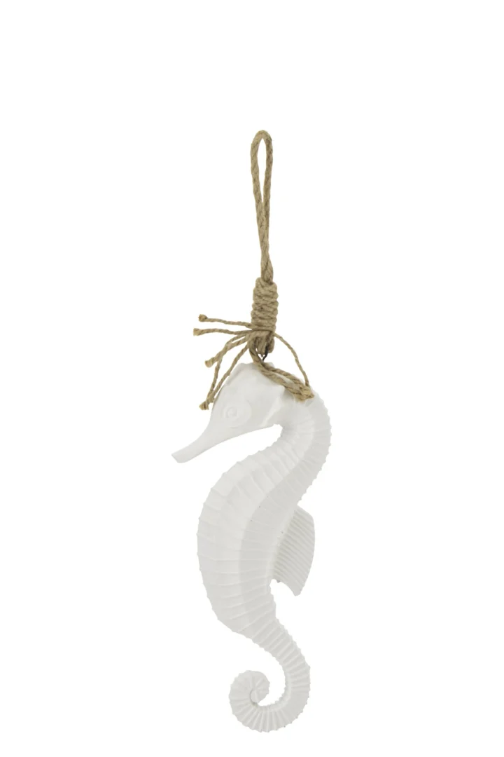 Witte Naurrano MDF zeepaard decoratiehanger met touwdetail, speels woonaccessoire voor aan de muur