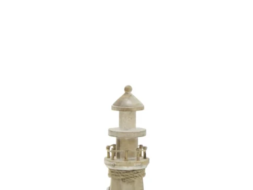 Decoratie Flossak MDF naturel vuurtoren, compact woonaccessoire met rustieke touwdetails