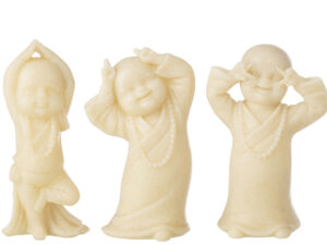 Beeld Trulvis Polyresin Groen H20 cm - Set van 3