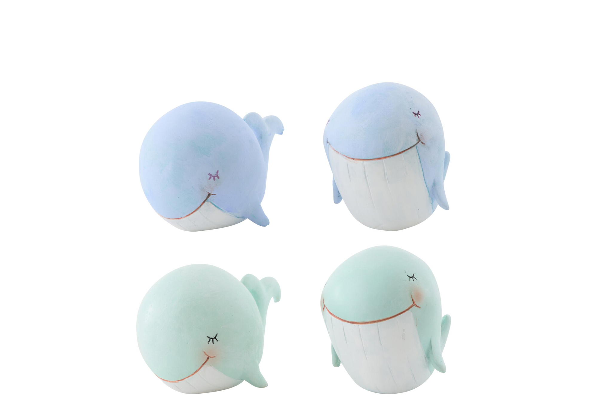 Decoratiefiguur Privane Polyresin Blauw - Set van 4 - Afbeelding 2
