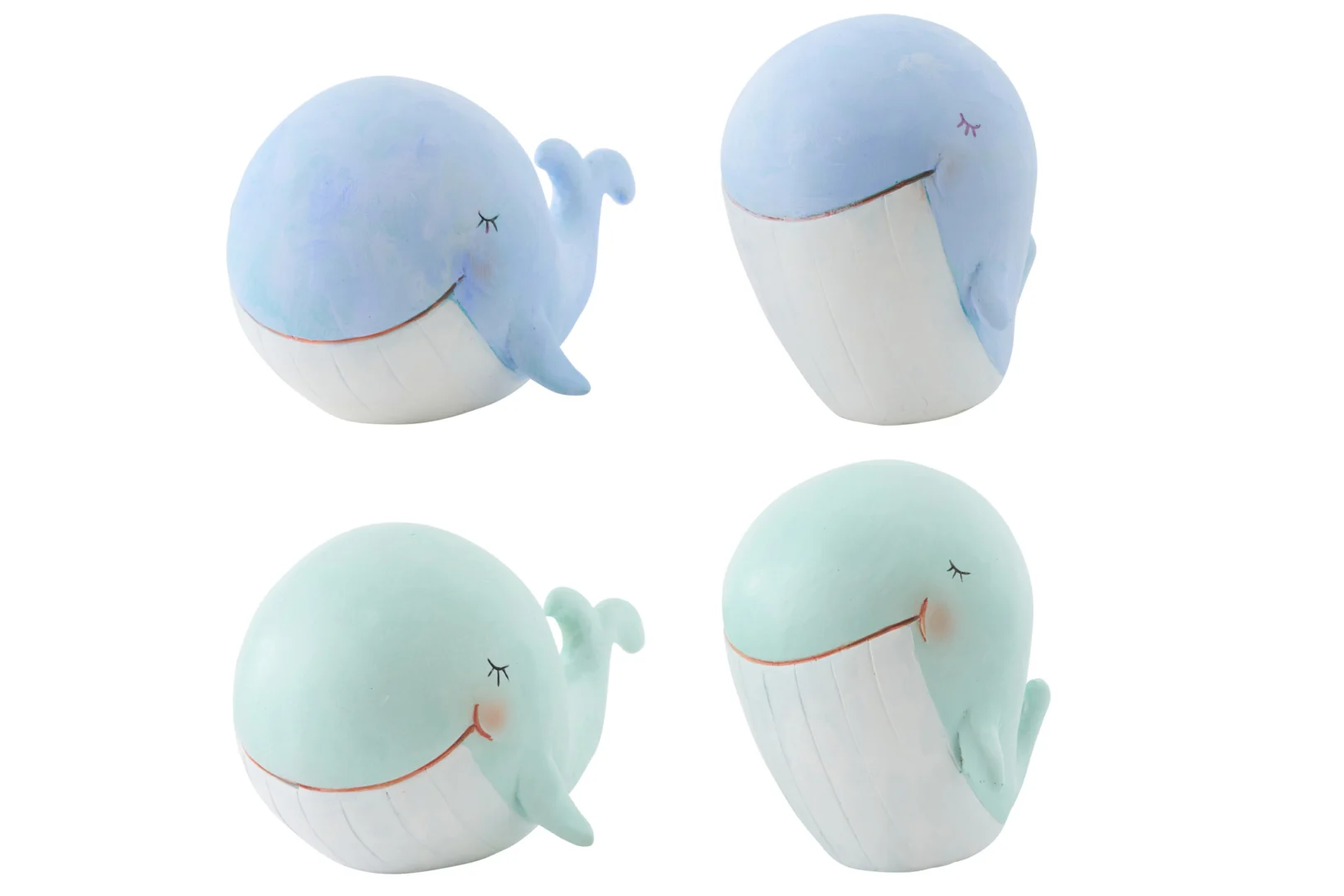Decoratiefiguur Jine Polyresin Blauw H8,5 cm - Set van 4 - Afbeelding 2