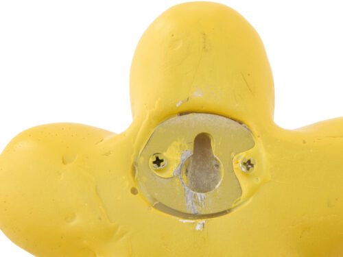 Kapstok Gulves bloemvorm geel polyresin, set van 3 met metalen bevestiging