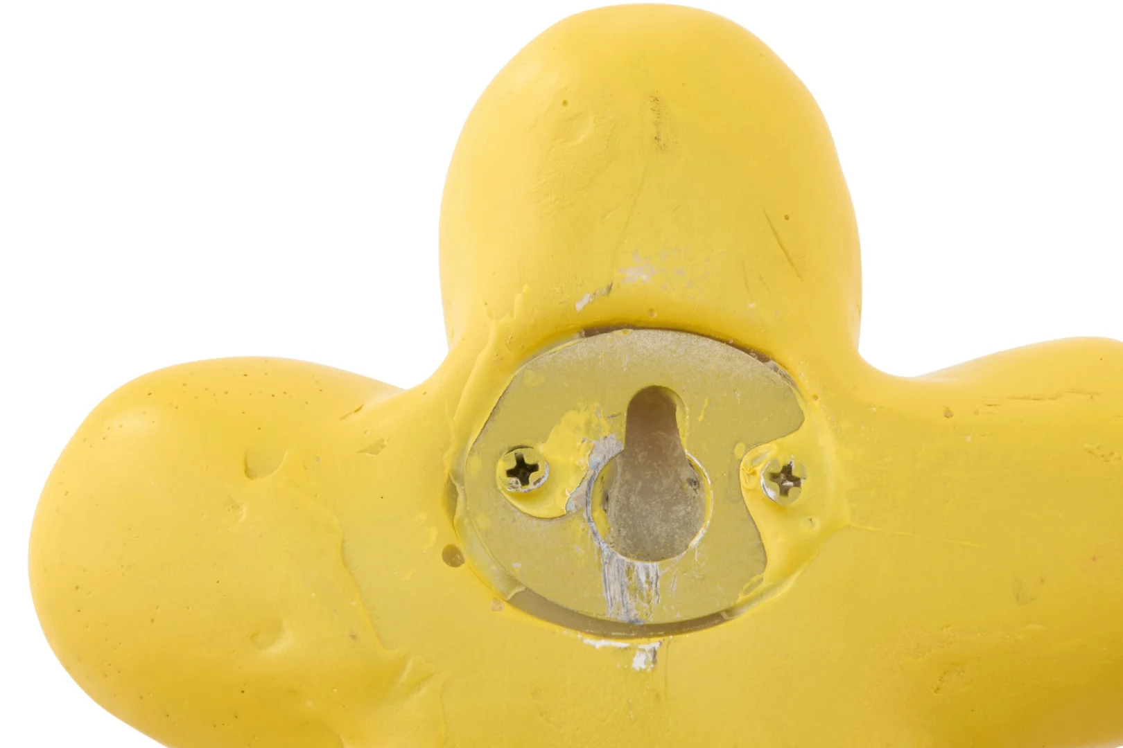 Kapstok Gulves bloemvorm geel polyresin, set van 3 met metalen bevestiging