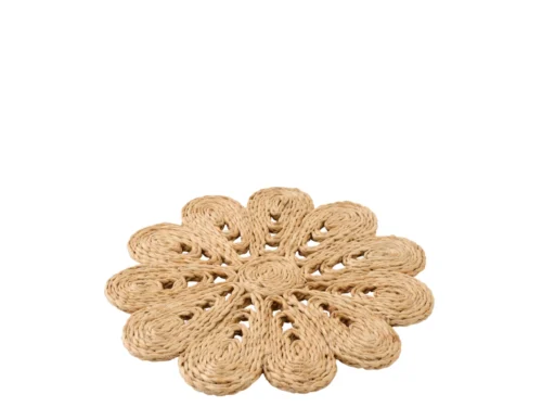 Bloempot Klaakia van naturel jute met gevlochten bloemvorm voor een warme, natuurlijke uitstraling