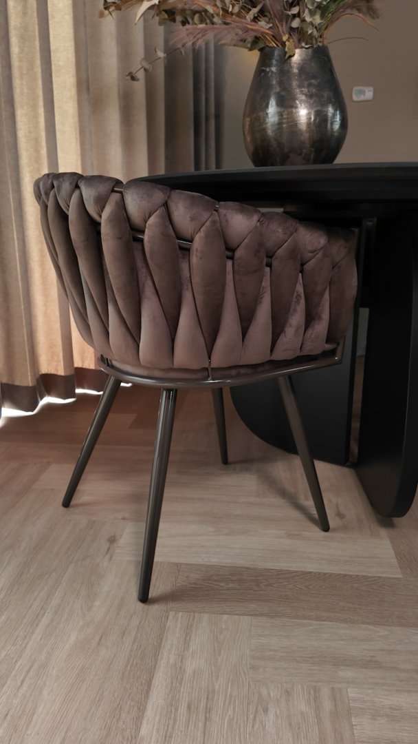 Eetkamerstoel Nauna Velvet Taupe - Afbeelding 4