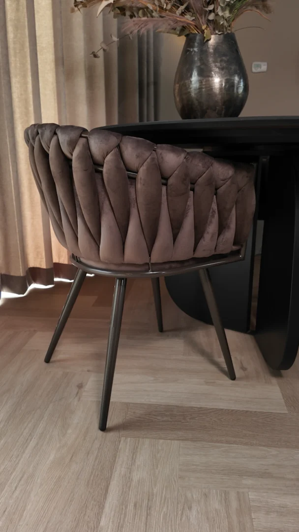 Eetkamerstoel Nauna Velvet Taupe - Afbeelding 4