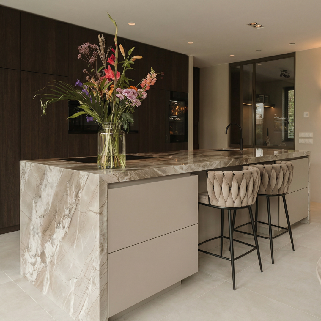 Barkruk Flaaltea Velvet Beige - Afbeelding 2