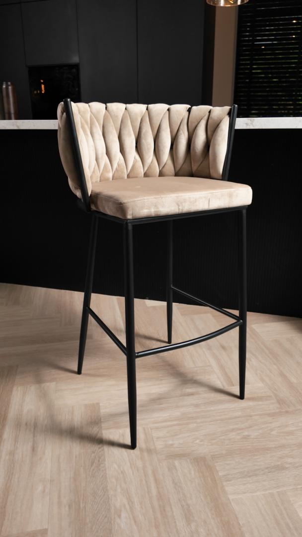 Barkruk Flaaltea Velvet Beige - Afbeelding 5