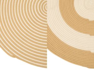 Vloerkleed Prievir Naturel 80x80 cm - Set van 2