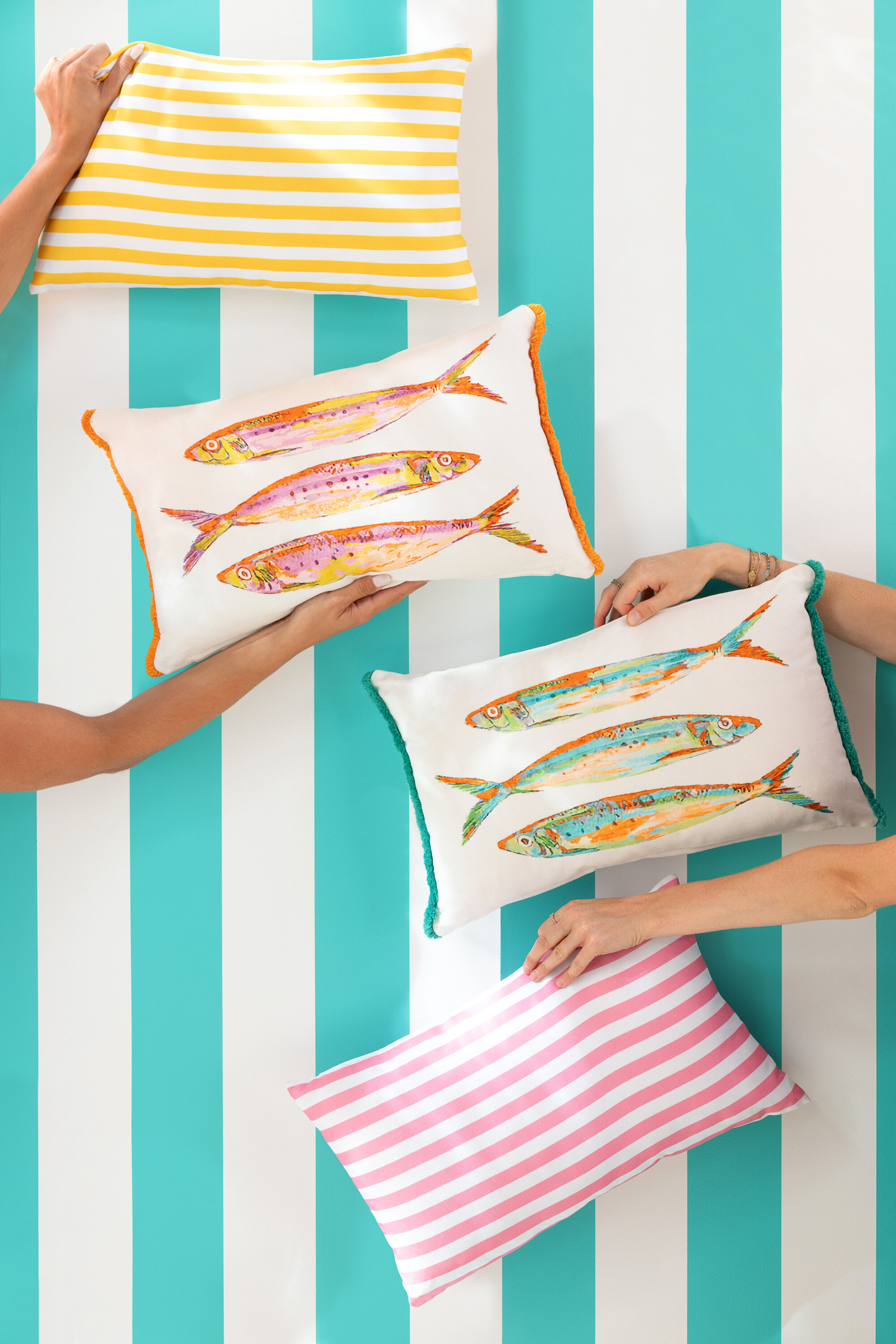 Kussen Henona Meerkleurig 50x30 cm - Set van 2 - Afbeelding 3