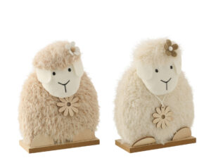 Decoratiefiguur Slormen Polyester Wit H24 cm - Set van 2