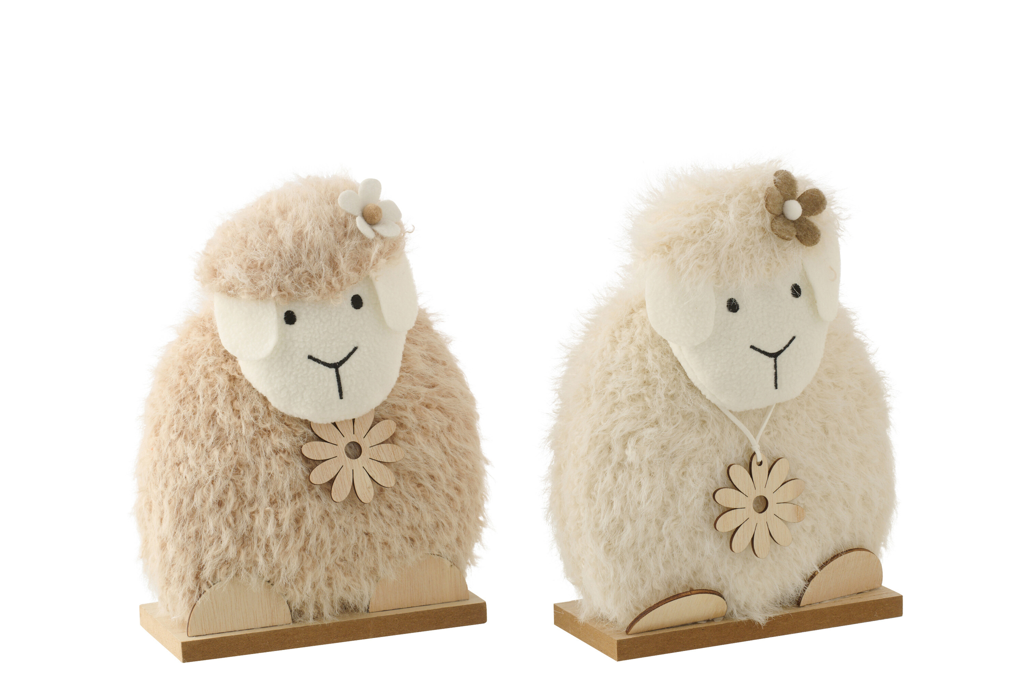 Decoratiefiguur Slormen Polyester Wit H24 cm - Set van 2