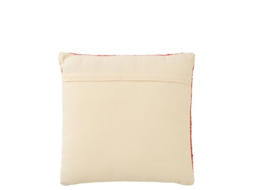 Kussen Flinnesta Rood 45 x 45 cm, koraalrood katoen met volle, comfortabele vulling en zichtbare rode randleden