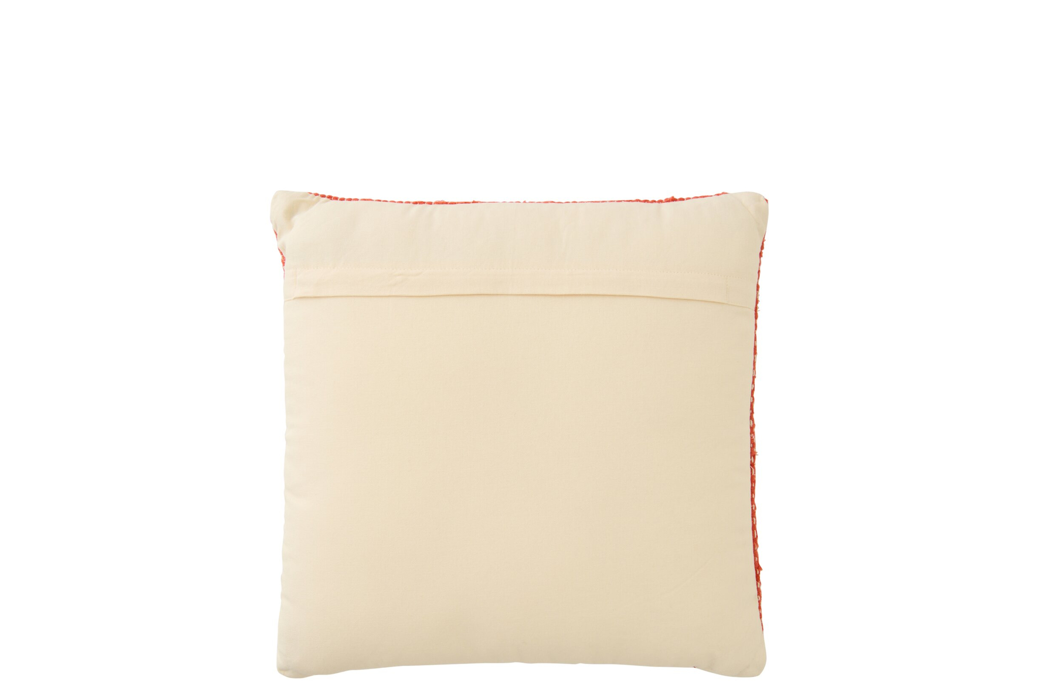 Kussen Flinnesta Rood 45 x 45 cm, koraalrood katoen met volle, comfortabele vulling en zichtbare rode randleden