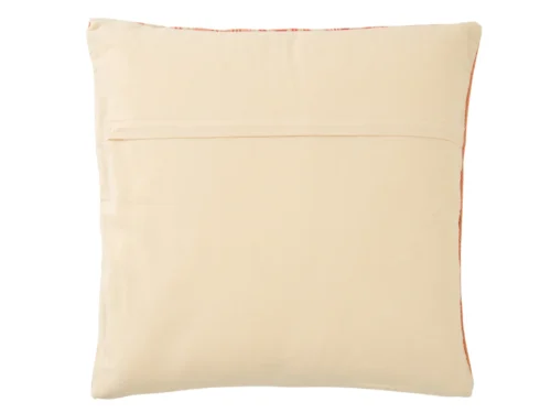 Beige kussen Doorrero 60x60 cm van katoen met subtiel gestreepte rand en zachte vulling