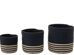 Opbergmand Boordis Polyester Zwart - Set van 3