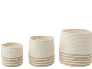 Mand Fleemane Polyester Wit - Set van 3