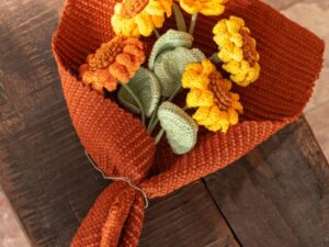 Kunstbloem Staubas Polyester Oranje - Set van 2
