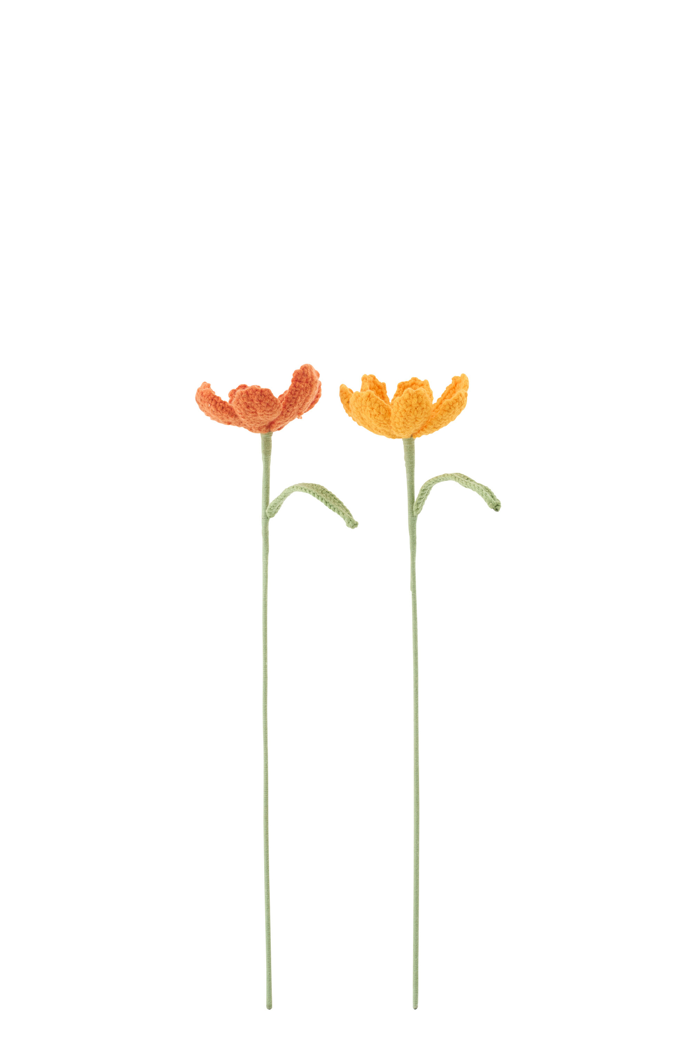 Kunstbloem Staubas Polyester Oranje - Set van 2 - Afbeelding 2
