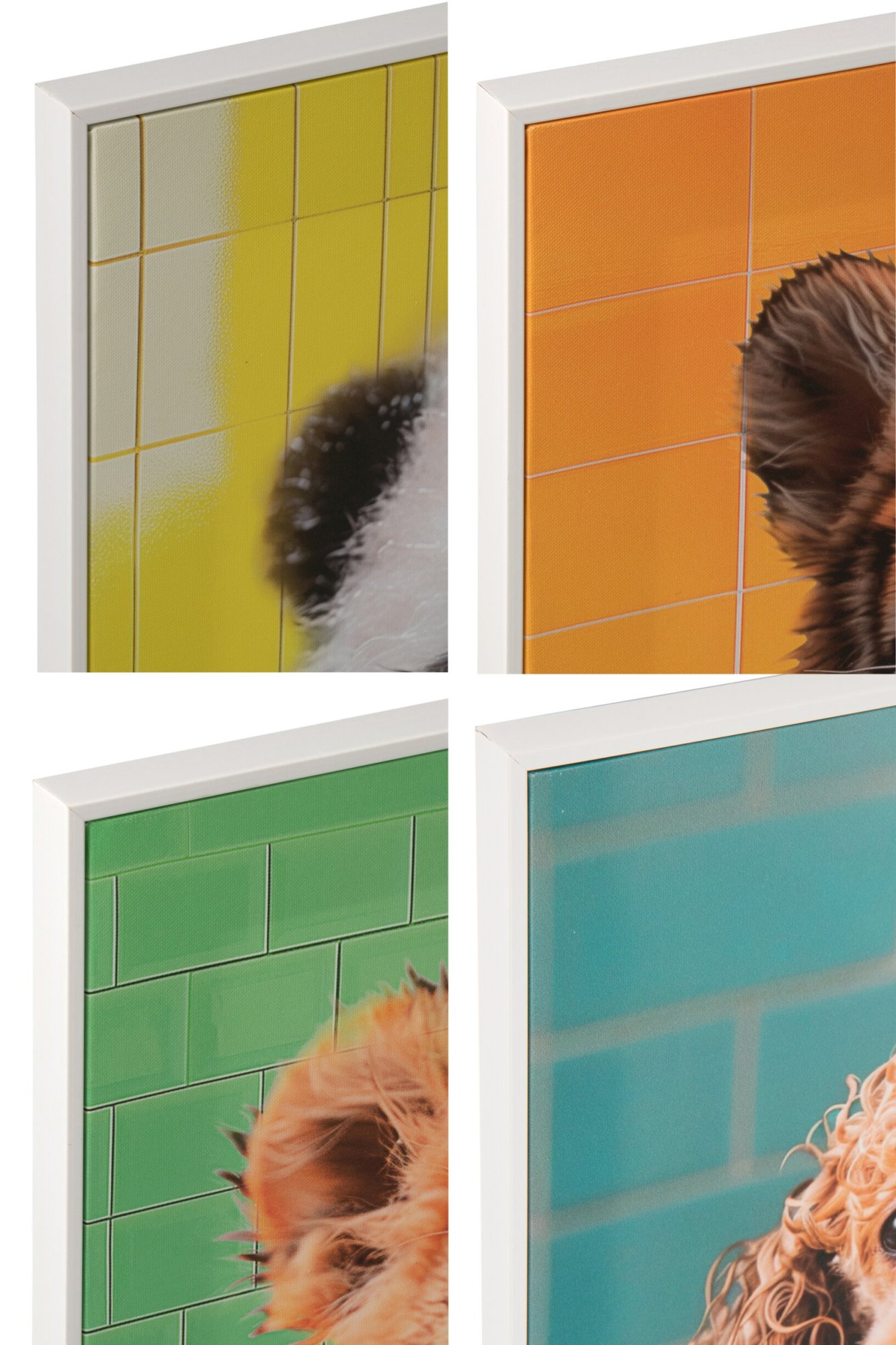 Beeld Piessan Canvas Meerkleurig - Set van 4