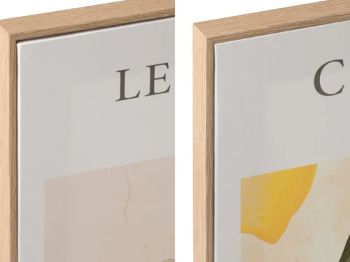 Schilderij Hines Meerkleurig set van 2 met houten lijst, canvaslook en frisse, speelse wanddecoratie