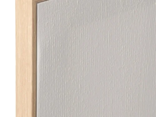 Schilderij Niessira Wit set van 2 met off-white canvas en houten lijst, rustige textuur, stijlvol wanddecoratiepaar