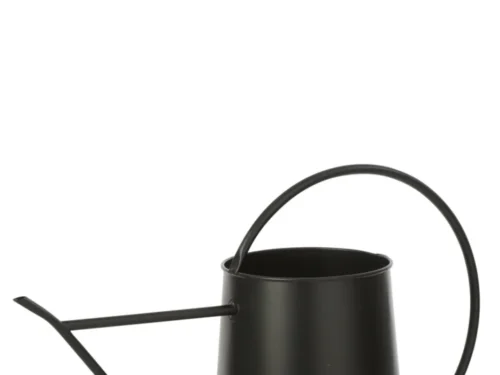 Zwarte metalen decoratieve gieter Judis met slank silhouet en stevige ijzeren afwerking
