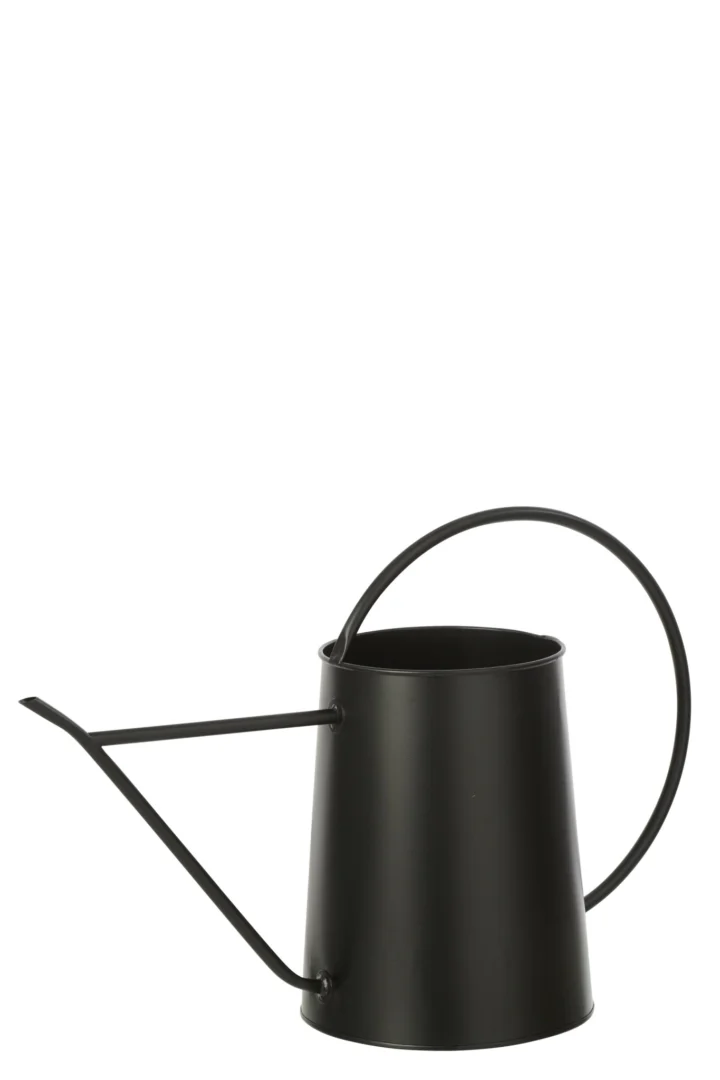Zwarte metalen decoratieve gieter Judis met slank silhouet en stevige ijzeren afwerking