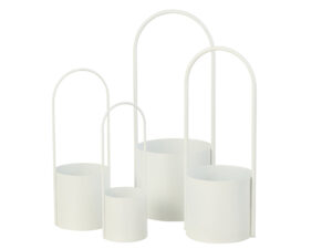 Bloempot Sleirda Metaal Wit H30 cm